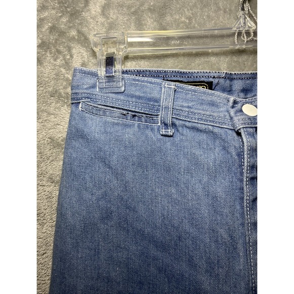 Vintage Zanzara Blue High Rise Flare Leg Jeans Size 6 80'S Hippy Western 25X32 - Picture 4 of 13